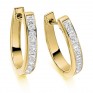 1.1 Carat Princess and Baguette Diamond Hoop Earrings In Yellow Gold 1.1 Carat Princess and Baguette Diamond Hoop Earrings In Yellow Gold