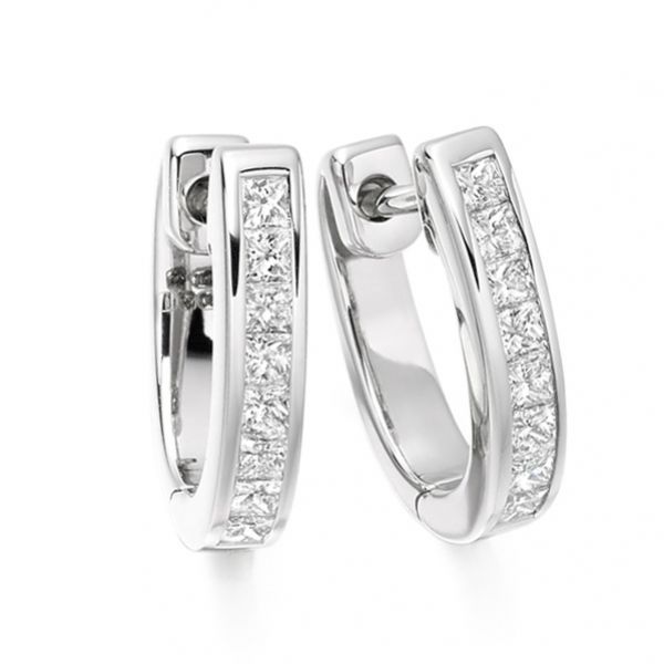 0 50cts Princess Cut Diamond Hoop Earrings Ee161 Gep001 0 50cts Princess Cut Diamond Hoop Earrings