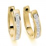 1 Carat Princess cut Diamond Hoop Earrings In Yellow Gold 1 Carat Princess cut Diamond Hoop Earrings In Yellow Gold