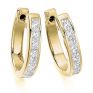 1.50cts Channel Set Princess Diamond Hoop Earrings In Yellow Gold 1.50cts Channel Set Princess Diamond Hoop Earrings In Yellow Gold