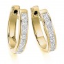 1.50cts Channel Set Princess Diamond Hoop Earrings In Yellow Gold 1.50cts Channel Set Princess Diamond Hoop Earrings In Yellow Gold