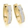 1 Carat 2 Row Princess Diamond Hoop Earrings In Yellow Gold 1 Carat 2 Row Princess Diamond Hoop Earrings In Yellow Gold