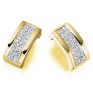 0.55cts 2 Row Princess Diamond Stud Earrings In Yellow Gold 0.55cts 2 Row Princess Diamond Stud Earrings In Yellow Gold