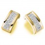 0.55cts 2 Row Princess Diamond Stud Earrings In Yellow Gold 0.55cts 2 Row Princess Diamond Stud Earrings In Yellow Gold