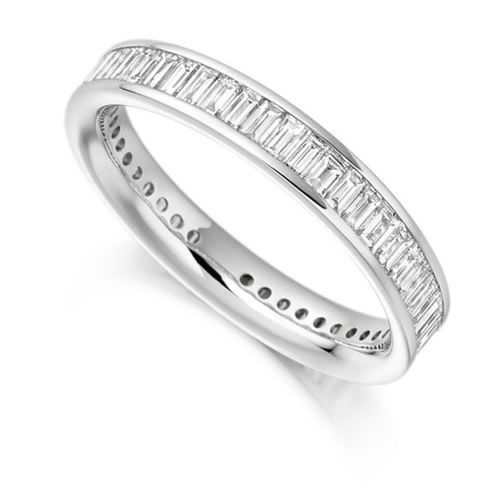 1.50cts Cross Set Baguette Diamond Full Eternity Ring