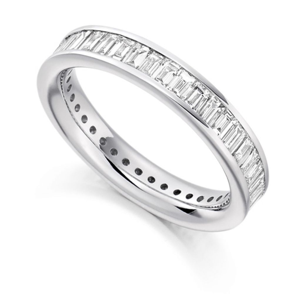 2 Carat Cross Set Baguette Diamond Full Eternity Ring