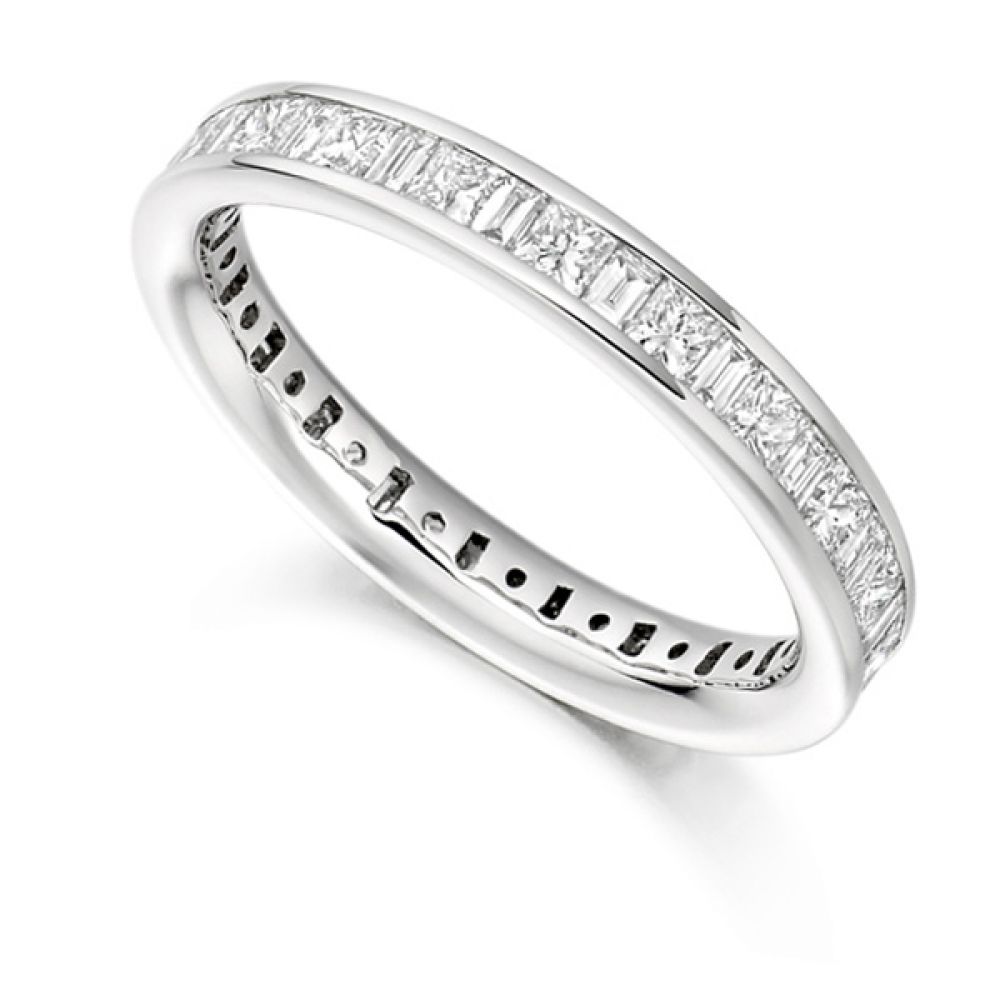 1.5 Carat Princess & Baguette Diamond Full Eternity Ring