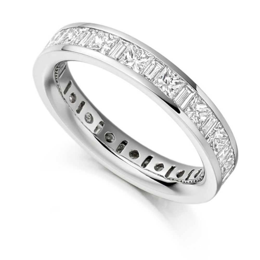 3 Carat Princess & Baguette Diamond Full Eternity Ring 3 Carat Princess & Baguette Diamond Full Eternity Ring