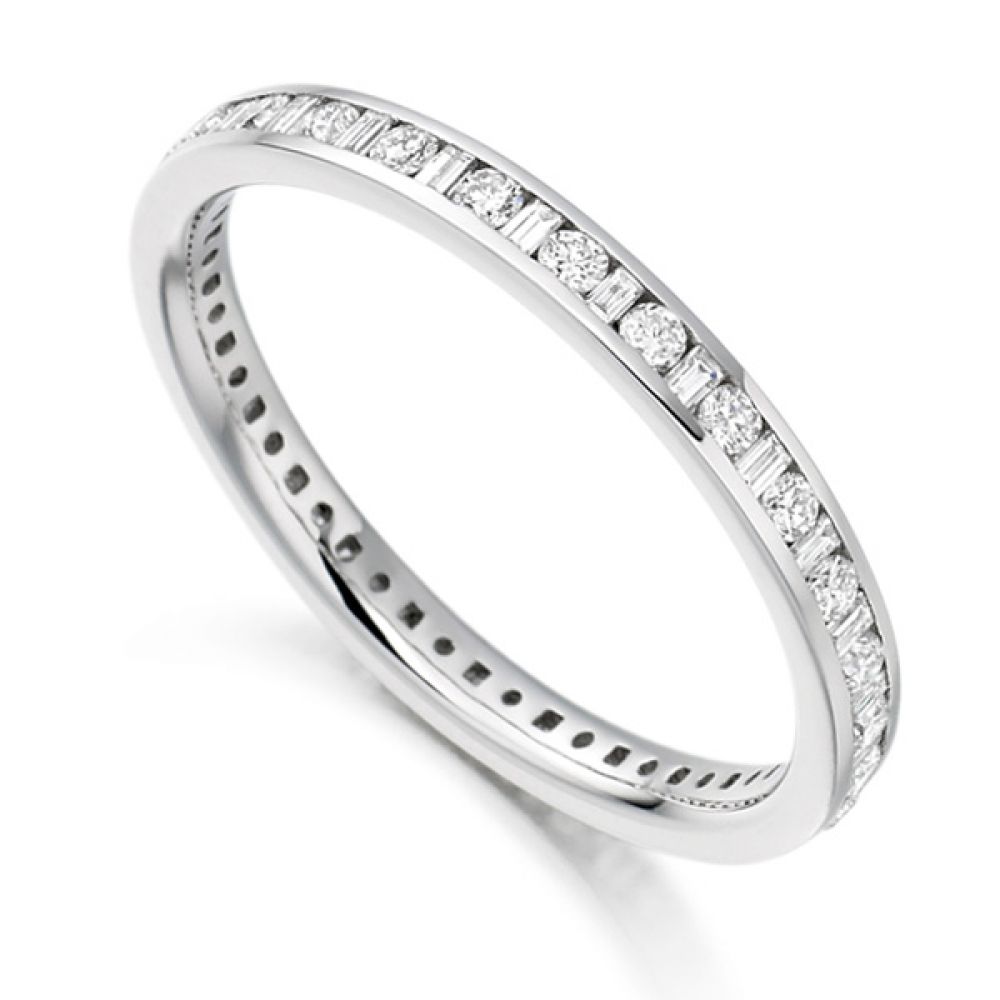 0.50cts Baguette & Round Diamond Full Eternity Ring