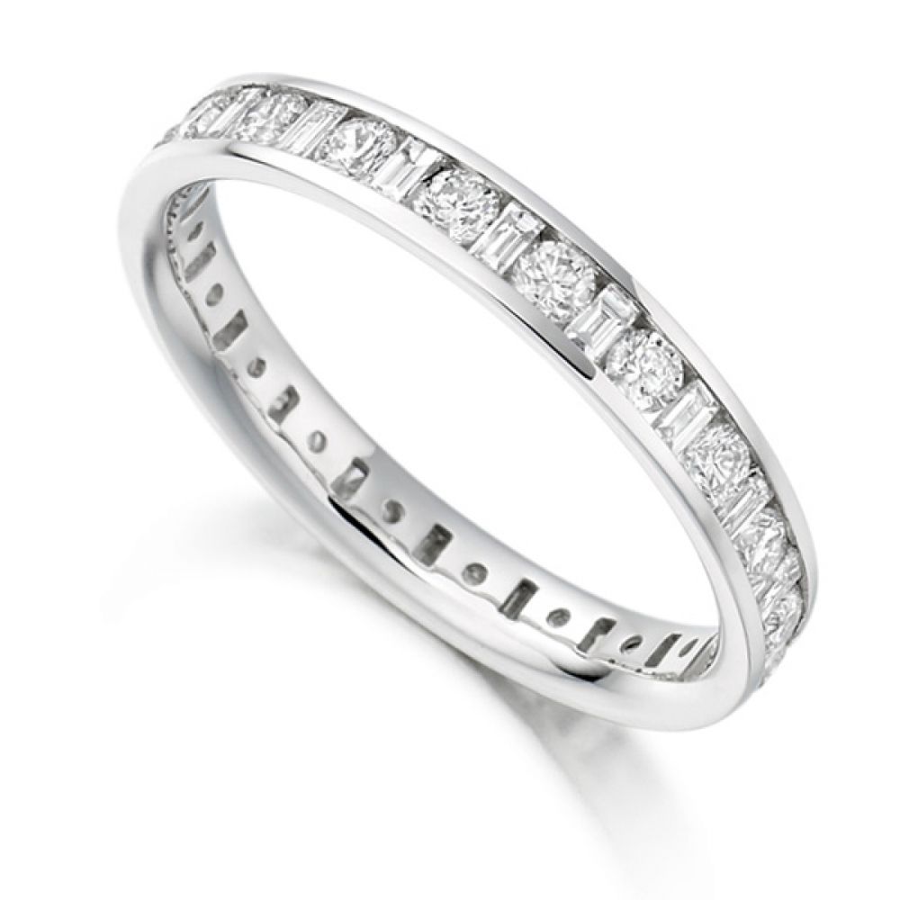 1.15ct Baguette and Round Diamond Full Eternity Ring