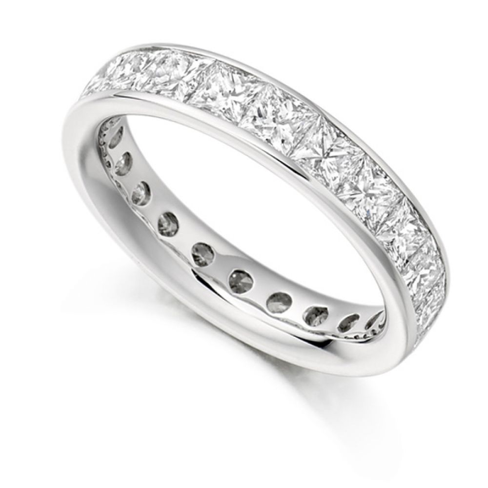 3.30 Carat Princess Cut Diamond Full Eternity Ring