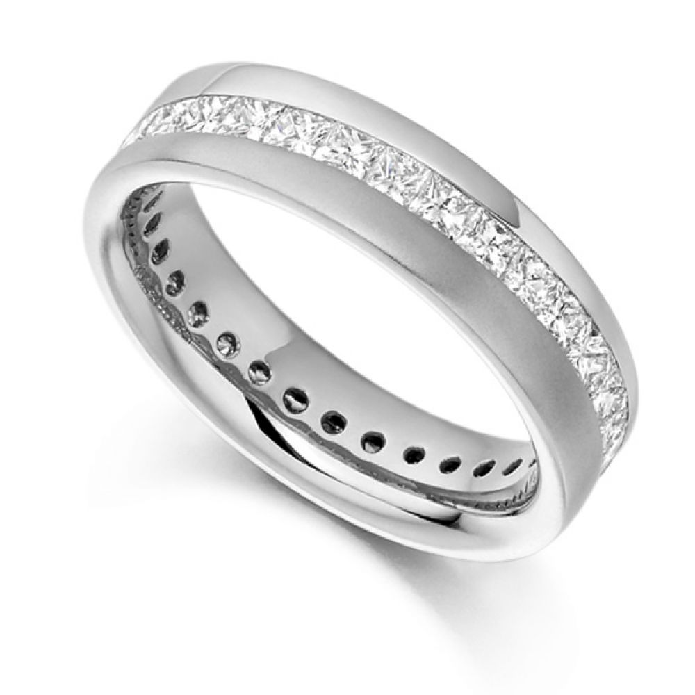 1.50cts Diagonal Channel Full Princess Diamond Eternity Ring