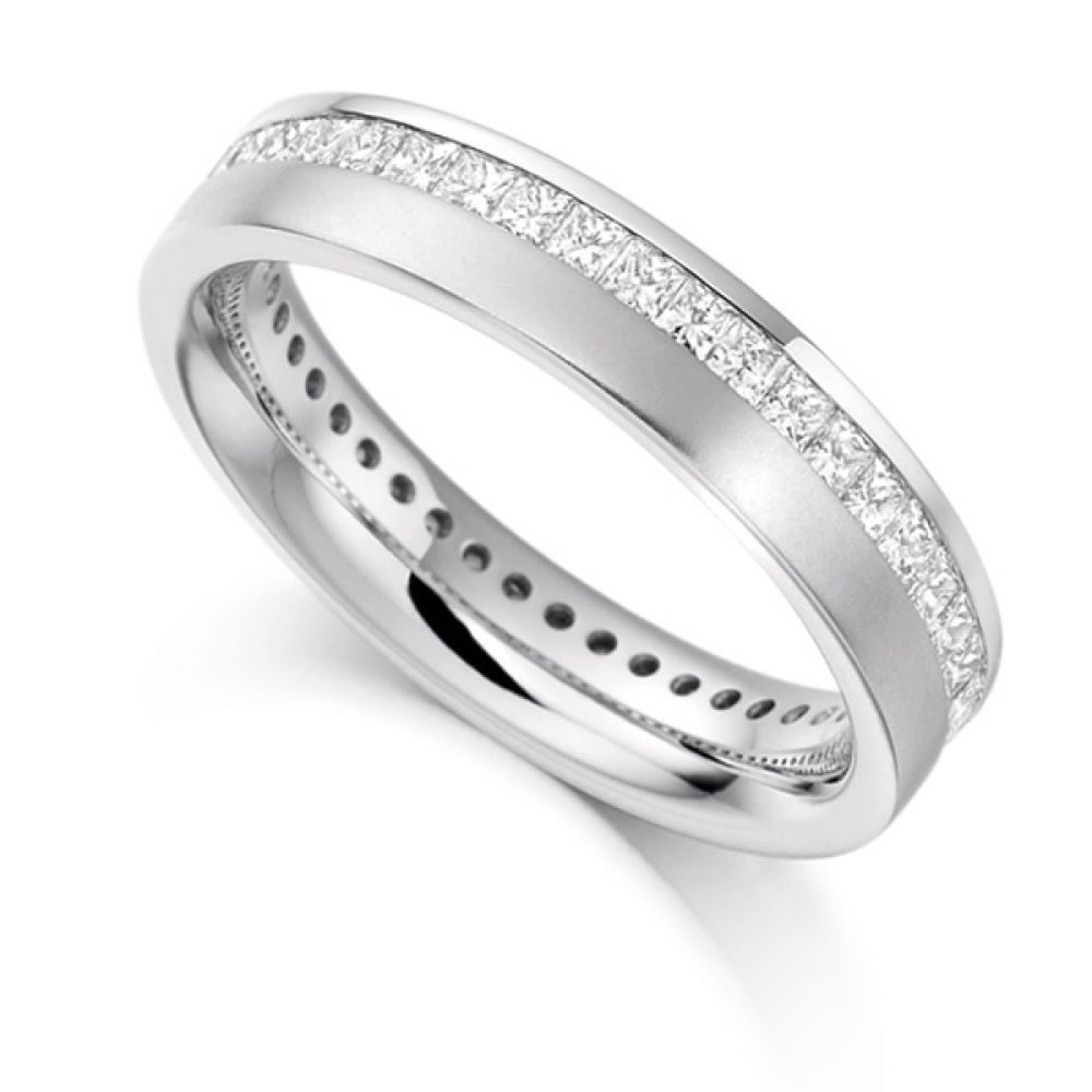 1 Carat Offset Channel Full Diamond Eternity Ring