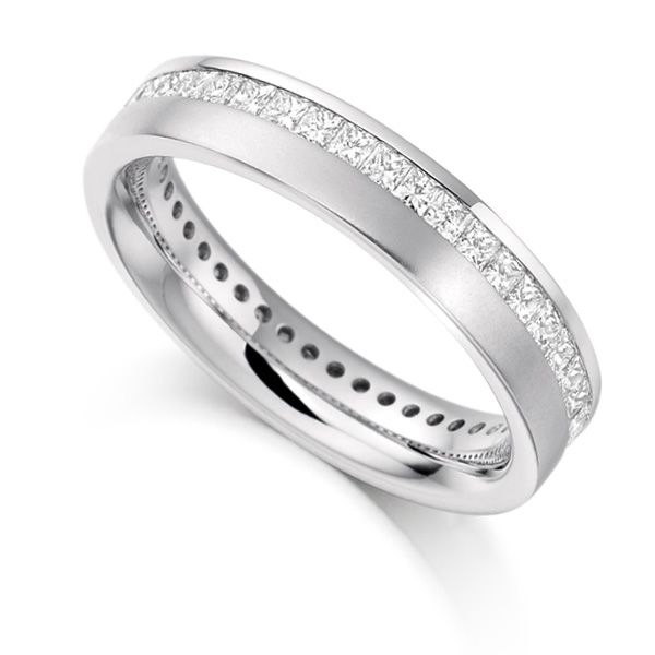 1 Carat Offset Channel Full Diamond Eternity Ring Main Image