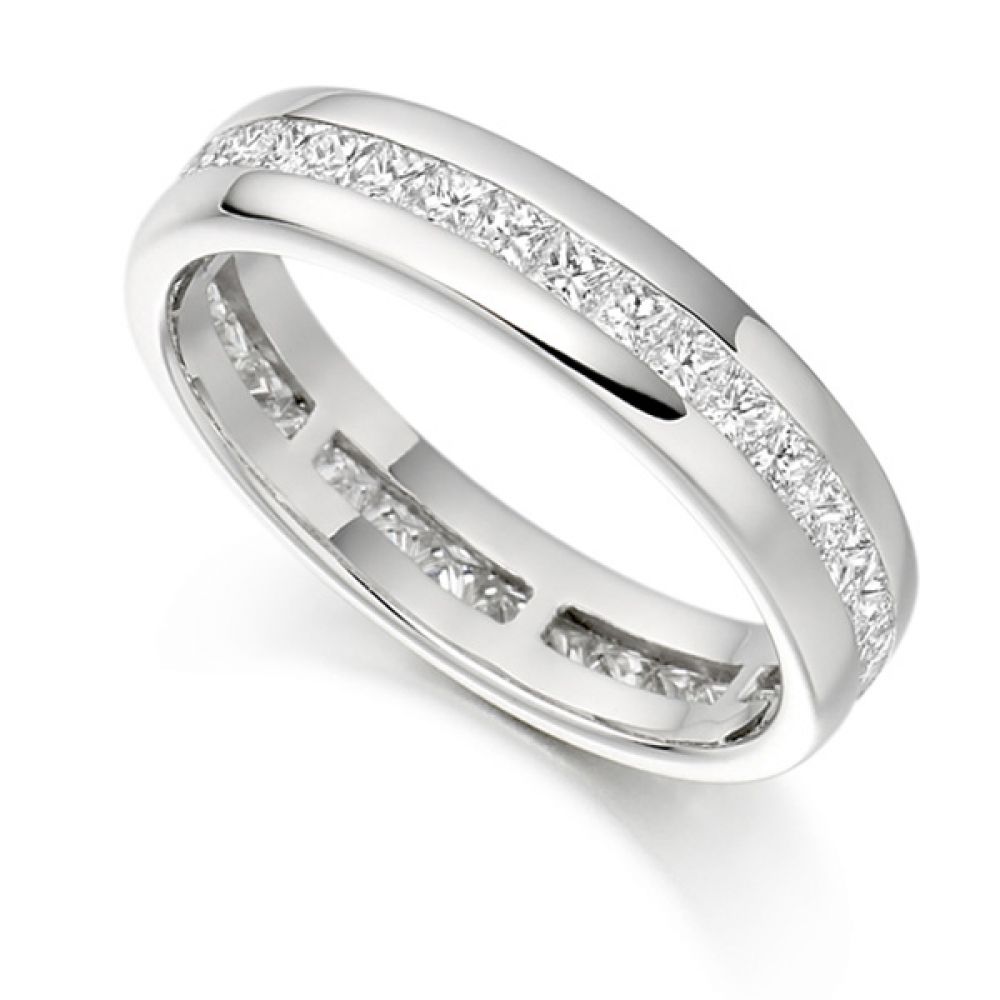 1 Carat Princess Diamond Eternity Ring Channel Set