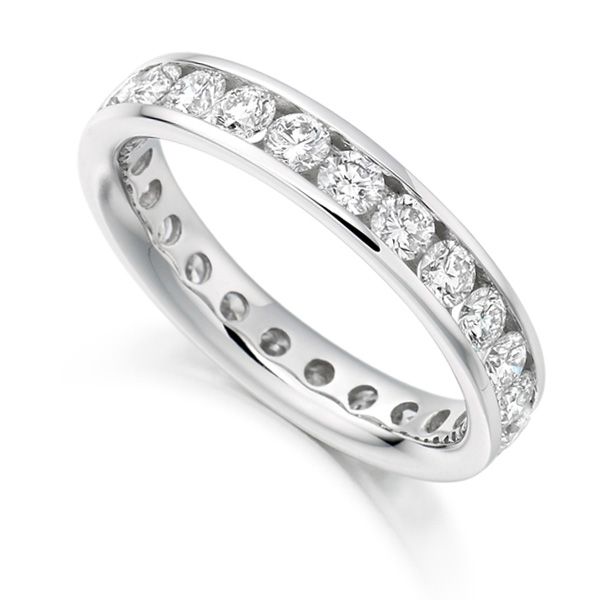 Channel set round diamond wedding band 2025