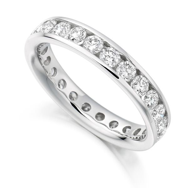 2 Carat Round Diamond Full Eternity Ring Channel Set Main Image