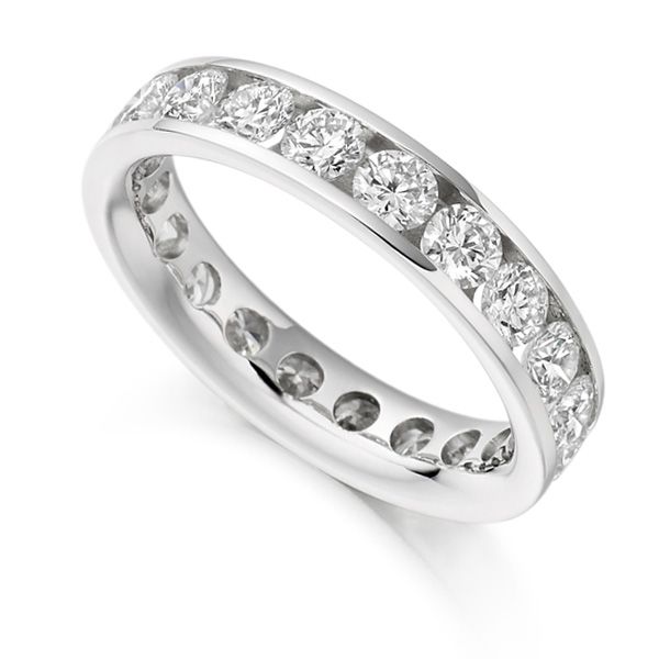  3 Carat Round Diamond Full Eternity Ring Channel Setting Main Image