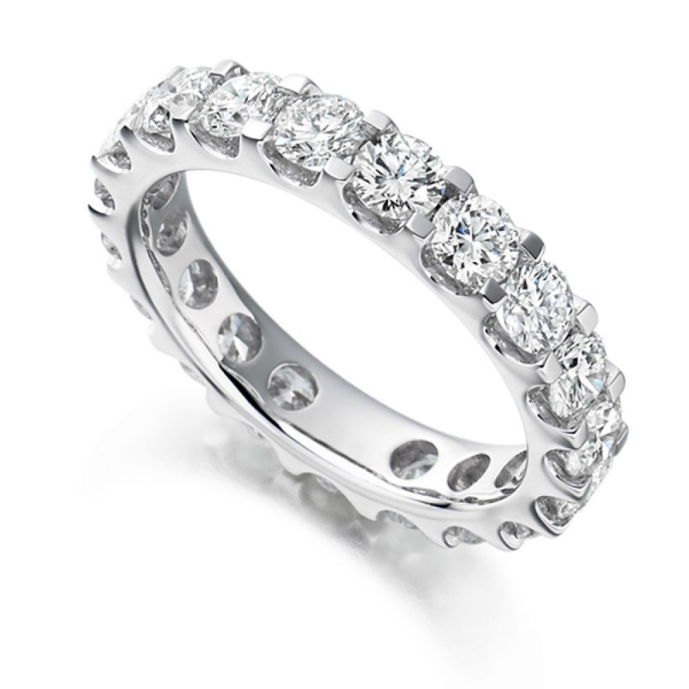 3 Carat Round Diamond Full Eternity Ring Claw Setting