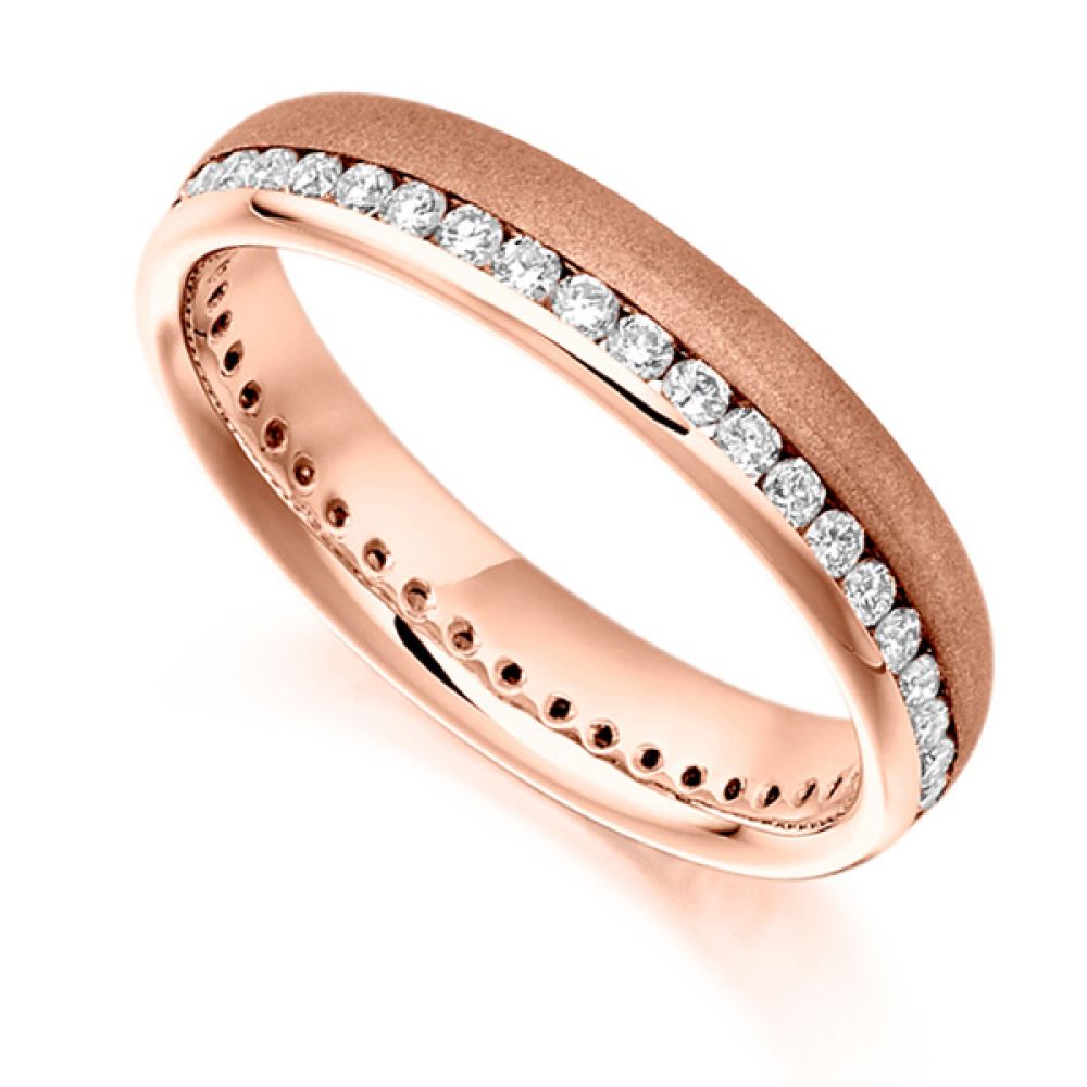 0.50ct Round Diamond Full Eternity Ring Satin Finished In Rose Gold