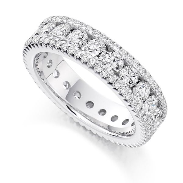 2.80 Carat Diamond Encrusted Full Diamond Eternity Ring Main Image