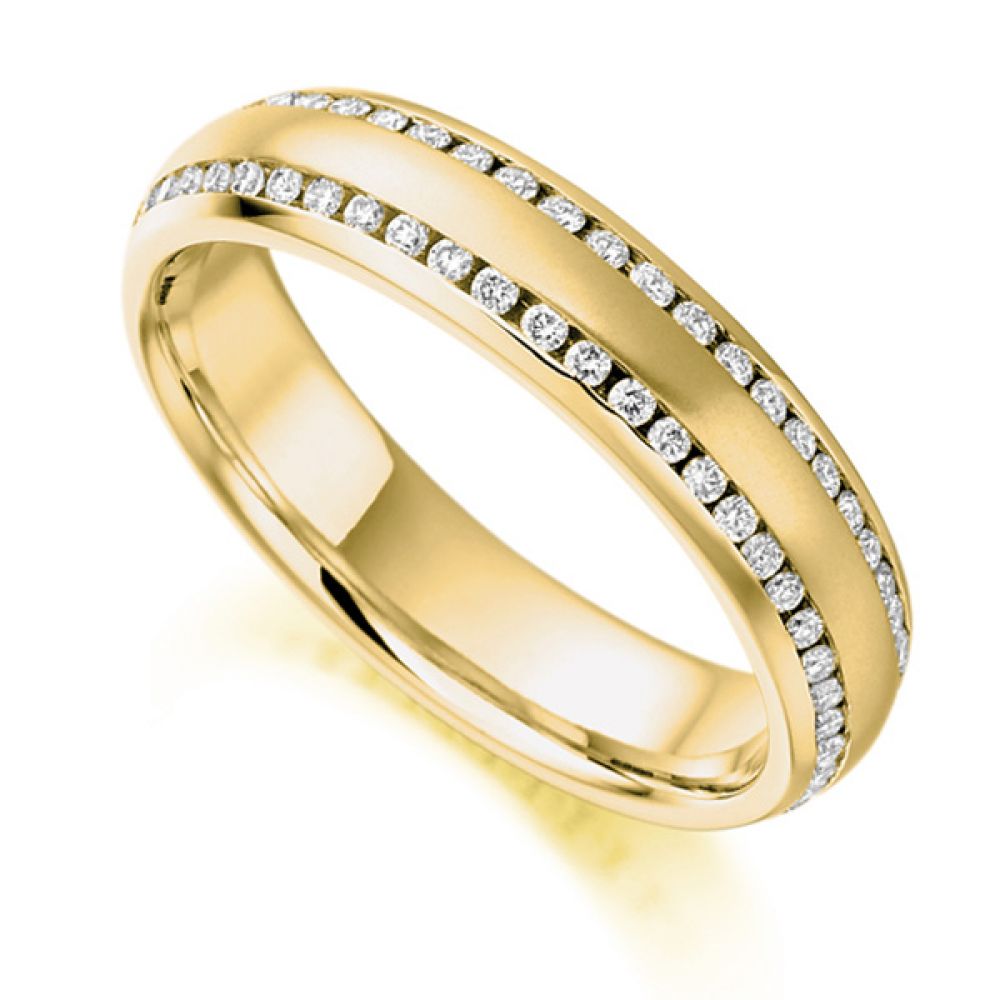 0.50ct Double Edged Channel Set Diamond Eternity Ring In Yellow Gold