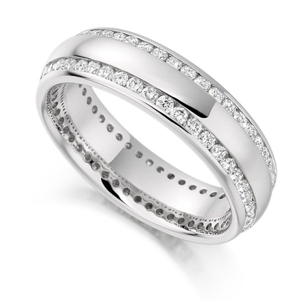 1 Carat Double Edge Channel Full Diamond Eternity Ring Main Image