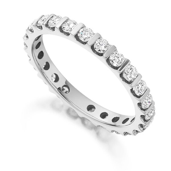 1 Carat Round Diamond Full Eternity Ring Bar Setting Main Image