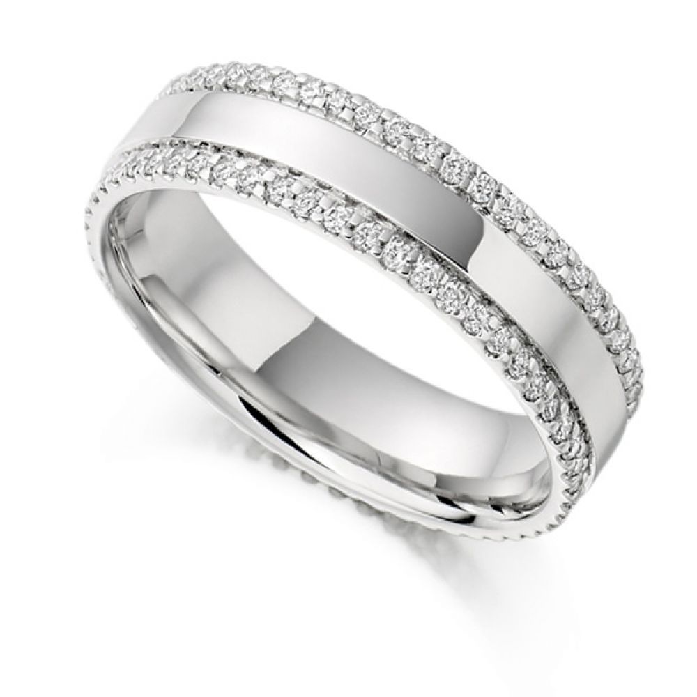 0.55cts Double Pavé Edge Full Diamond Eternity Ring