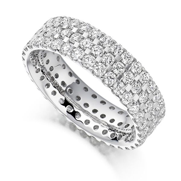 2.5ct 3 Row Pavé Set Full Diamond Eternity Ring  Main Image