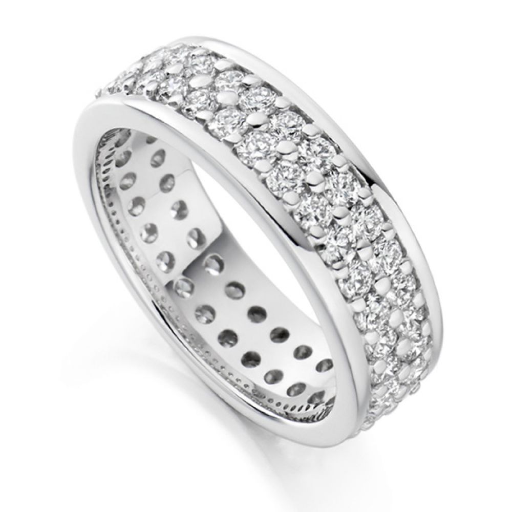 2 Carat Wide 6mm Double Row Full Eternity Ring