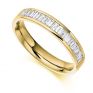 0.56cts Cross Set Baguette Half Diamond Eternity Ring In Yellow Gold 0.56cts Cross Set Baguette Half Diamond Eternity Ring In Yellow Gold