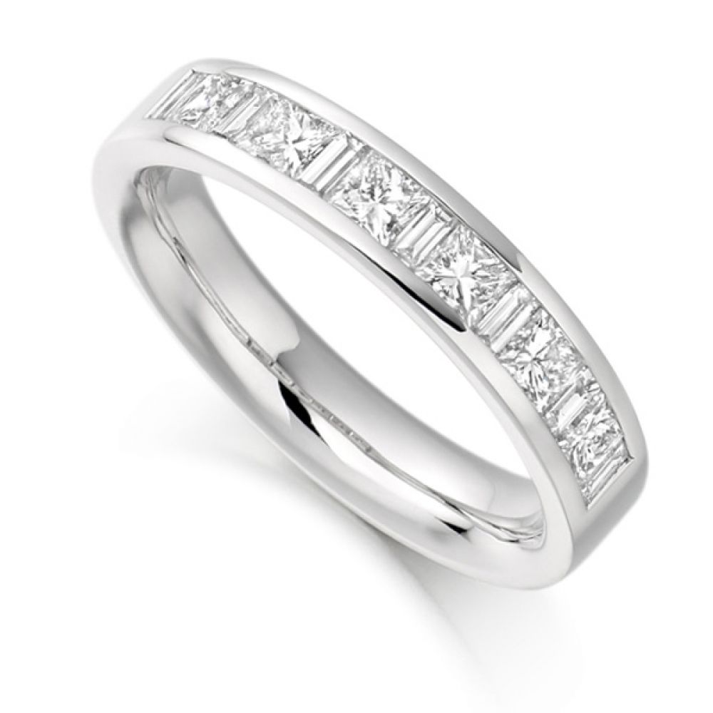 1 Carat Baguette & Princess Half Diamond Eternity Ring