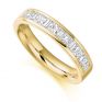 1 Carat Baguette & Princess Half Diamond Eternity Ring In Yellow Gold 1 Carat Baguette & Princess Half Diamond Eternity Ring In Yellow Gold