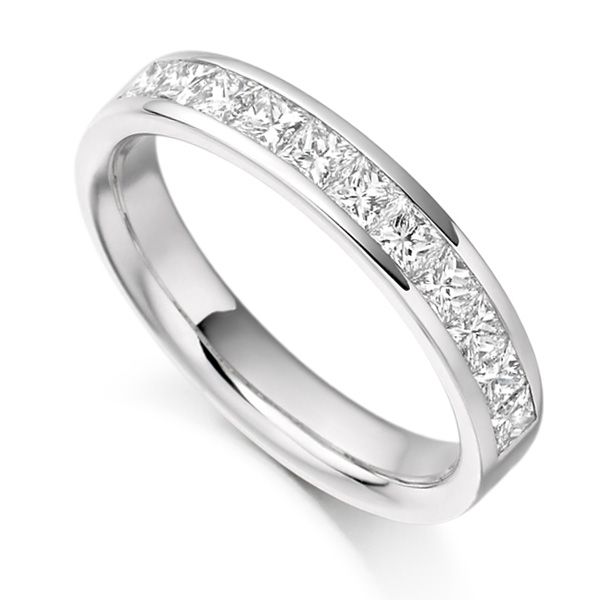 0.75ct Half Diamond Princess Eternity Ring Main Image