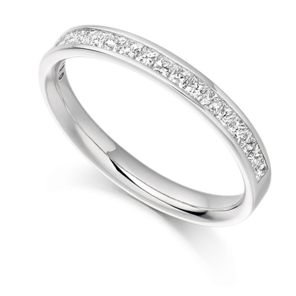 0.50ct Princess Cut Diamond Half Eternity Ring