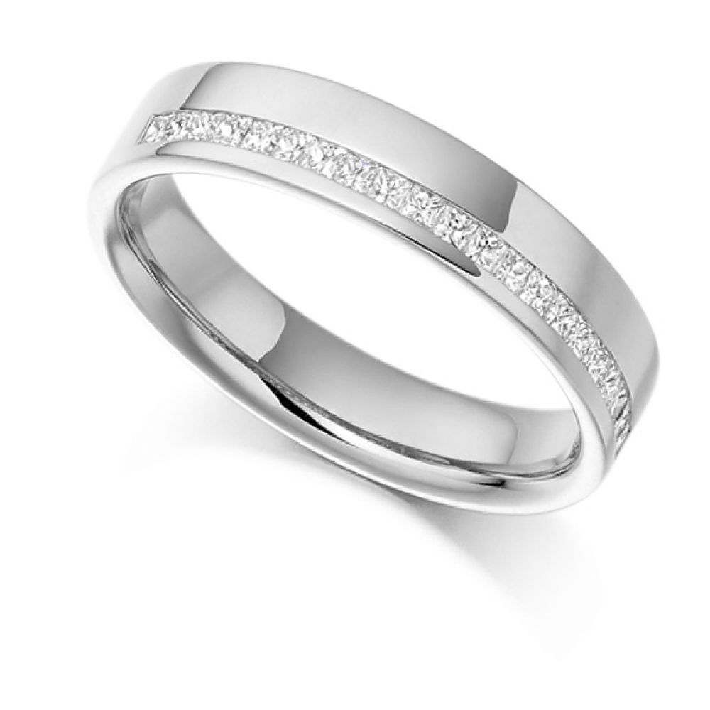 0.25cts Offset Channel Princess Half Eternity Ring