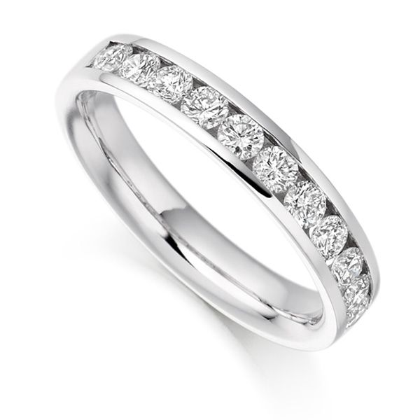 0.80cts Round Brilliant Diamond Half Eternity Ring Main Image