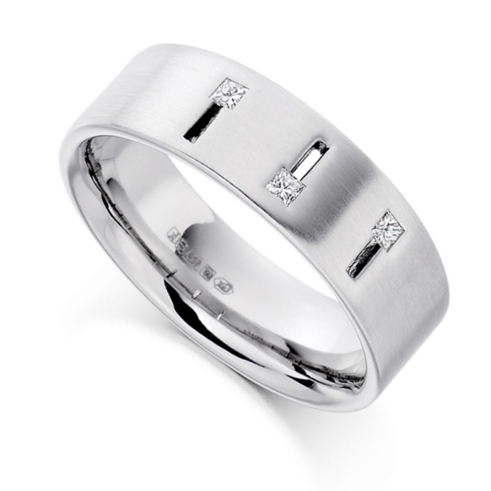 0.10cts Men's Princess Diamond Wedding Ring