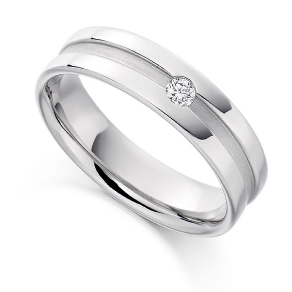 0.07cts Men's Flush Set Wedding Ring with Channel