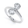 0.50cts 2 Stone Diamond Swirl Engagement Ring 0.50cts 2 Stone Diamond Swirl Engagement Ring
