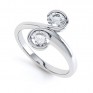 0.50cts 2 Stone Diamond Swirl Engagement Ring 0.50cts 2 Stone Diamond Swirl Engagement Ring