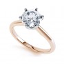 Six Claw Diamond Solitaire Engagement Ring - Side Six Claw Diamond Solitaire Engagement Ring - Side
