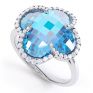 0.22ct Diamond and Blue Topaz Quatrefoil Halo Ring 0.22ct Diamond and Blue Topaz Quatrefoil Halo Ring