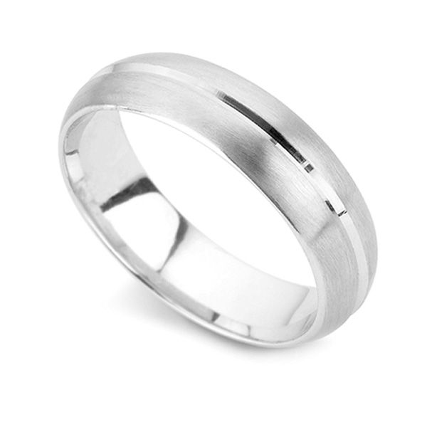 2.5mm 950 Palladium Patterned Wedding Ring Main Image