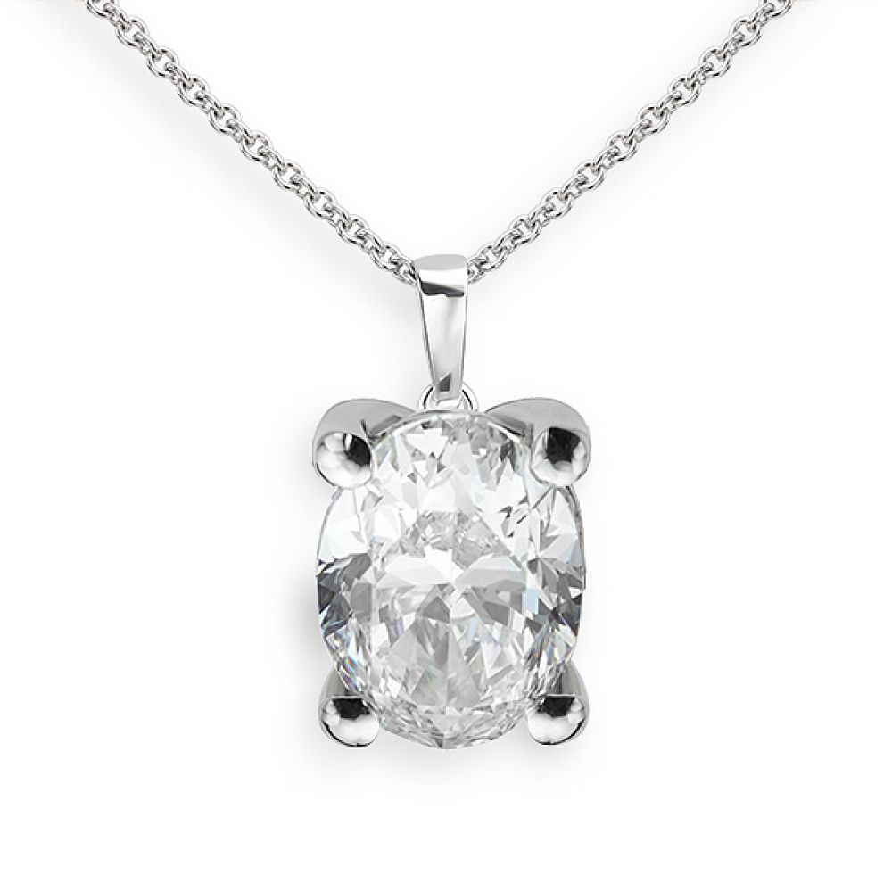 4 Claw Oval Diamond Solitaire Pendant 4 Claw Oval Diamond Solitaire Pendant