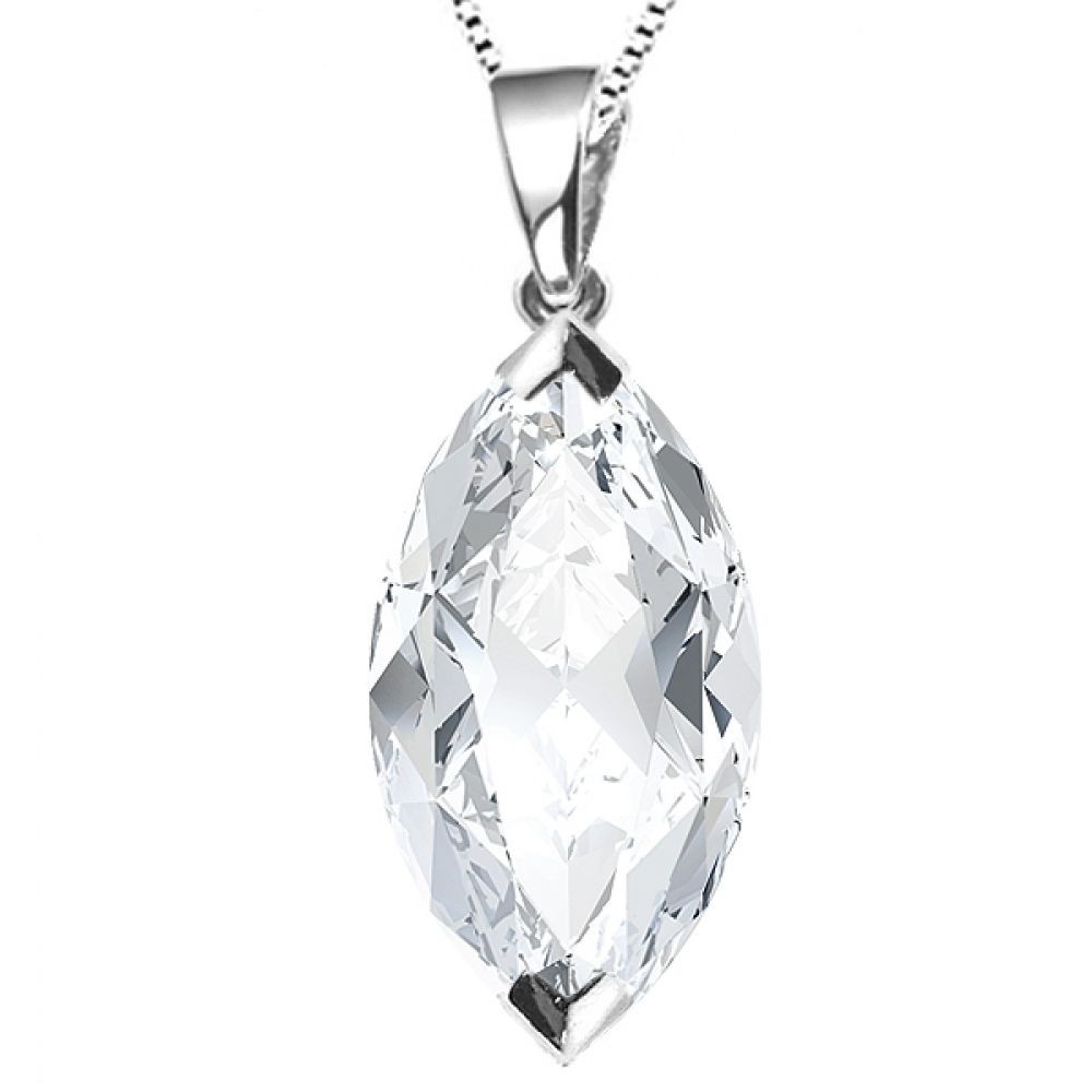 2 Claw Marquise Diamond Solitaire Pendant