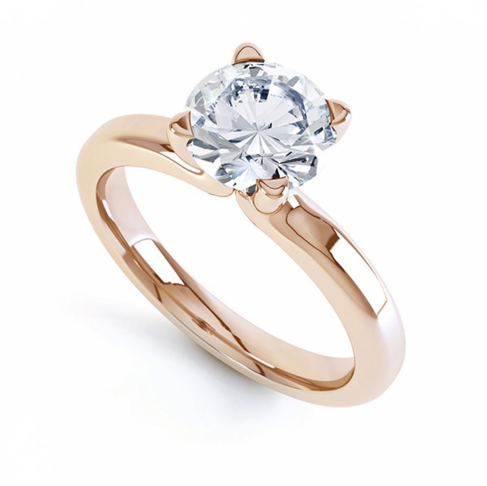 Graceful Swan Styled Four Claw Solitaire Engagement Ring In Rose Gold