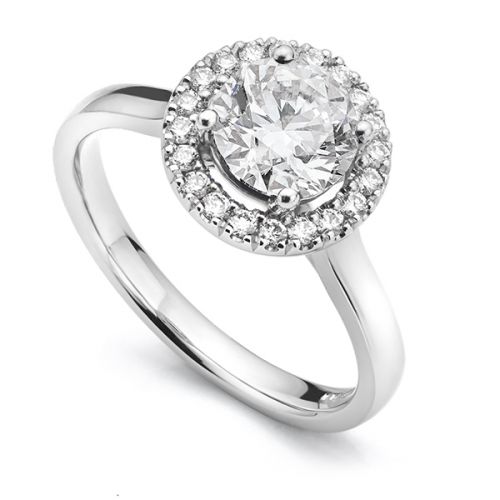 Single Halo Diamond Rings