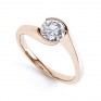 Zoe bezel set diamond engagement ring in Rose Gold, perspective view Zoe bezel set diamond engagement ring in Rose Gold, perspective view